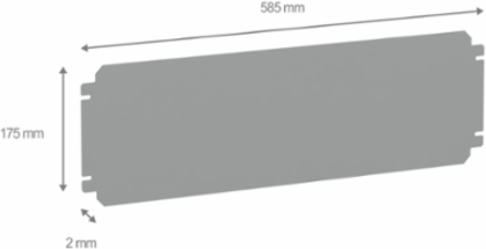 Plain Mounting Plate 200mm x 600mm Galvanized Steel, 6 kg Load Capacity