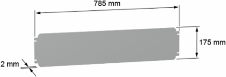 Plain Mounting Plate 200mm x 800mm, Galvanised Steel, 8kg Load