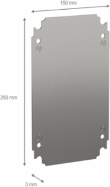 Galvanised Steel Mounting Plate 300x200 mm, 60 kg Load Capacity