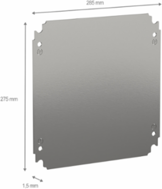 Plain Mounting Plate 300mm x 300mm Galvanised Steel 60kg Load