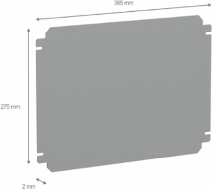 Plain Mounting Plate 300mm x 400mm Galvanised Steel 2mm Thickness
