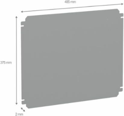 Plain Mounting Plate 400mm x 500mm Galvanized Steel, 2mm Thickness