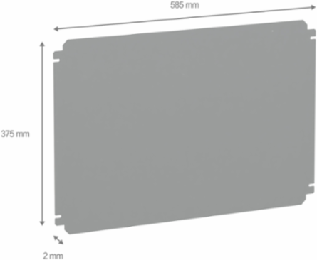 Galvanized Steel Mounting Plate 400mm x 600mm, 2mm Thick, 12kg Load