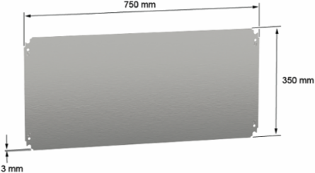 Plain Mounting Plate 400mm x 800mm Galvanised Steel, 90kg Load