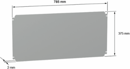 Plain Mounting Plate 400mm x 800mm, Galvanised Steel, 2mm Thick, 16kg Load Capacity
