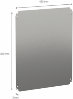 Galvanised Steel Mounting Plate 600x500 mm, 90 kg Load Capacity