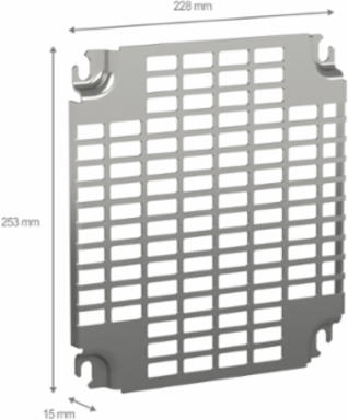 Monobloc Perforated Plate 11x26mm Cut-Out, H300xW250mm, Steel, Zinc Coated