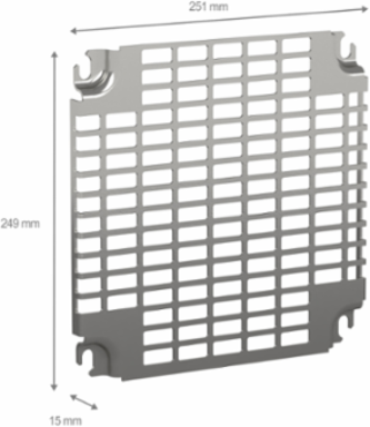 Mounting Plate H300 x W300 mm, Zinc Coated, 144 Slots, 15 mm Depth