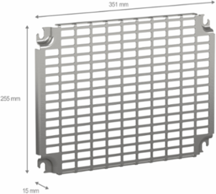 Mounting Plate 255mm x 400mm, Steel, Zinc Coated, 2mm Thickness