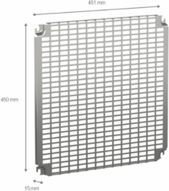 Monobloc Perforated Plate 500x500mm, Steel, Zinc Coated, 434 Slots