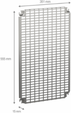 Monobloc Perforated Plate 600x400mm, 418 Slots, Steel, Zinc Coated