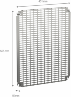 Monobloc Perforated Plate 600x500 mm, Steel, 2 mm Thickness, Zinc Coated