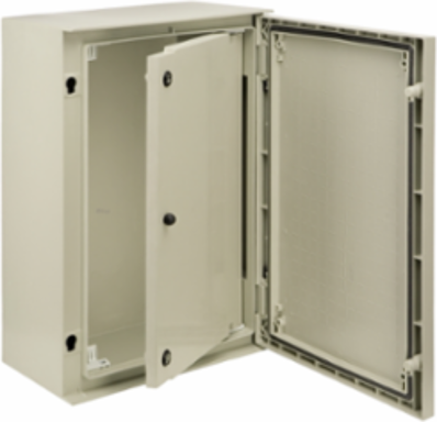 Reversible Polyester Door 515 mm x 305 mm with 2 Locks, Grey RAL 7035