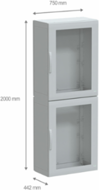 PanelSeT PLA Floor Standing Polyester Enclosure, 2000x750x420mm, IP65, IK08