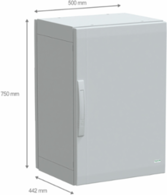 PanelSeT PLA Floor Standing Polyester Enclosure, 750x500x420mm, IP65, IK10