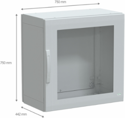 Floor Standing Polyester Enclosure 750mm, IP65, IK08, Glazed Door