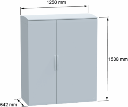 PanelSeT PLA Floor Standing Polyester Enclosure 1500x1250x620mm IP44 IK10