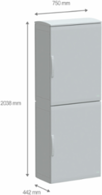Floor Standing Polyester Enclosure, 2000x750x420mm, IP44, IK10