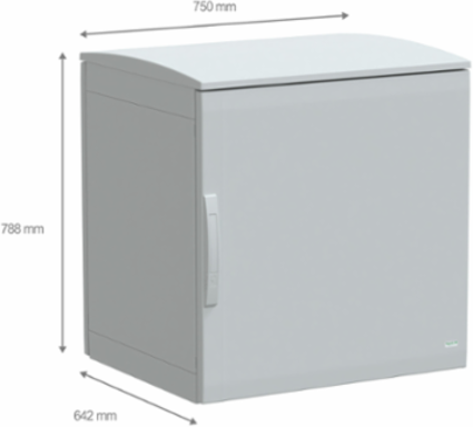 Floor Standing Polyester Enclosure, 750mm x 750mm x 620mm, IP44, IK10