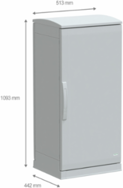 PanelSeT PLA Floor Standing Polyester Enclosure 1000x500x420mm IP44 IK10