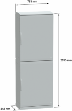 Floor Standing Polyester Enclosure, 2000 mm x 750 mm x 420 mm, IP44, IK10
