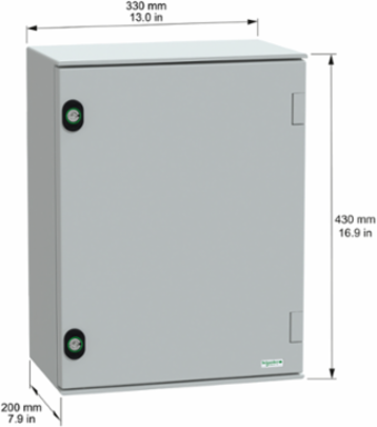 Thalassa PLM Wall-Mounted Polyester Enclosure 430x330x200mm IP66 IK10