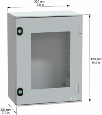 Thalassa PLM Wall Mounted Polyester Enclosure, 430x330x200mm, IP66, IK08