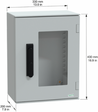 Thalassa PLM Wall-Mounted Polyester Enclosure, 430x330x200mm, IP66, IK08, RAL 7035