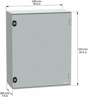 Thalassa PLM Wall Mounted Polyester Enclosure 530x430x200mm IP66 IK10 RAL 7035