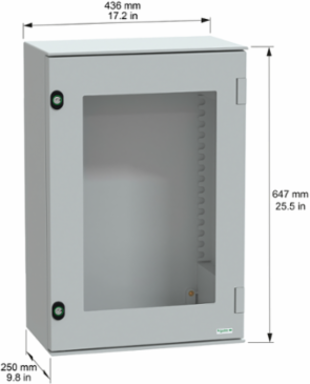 Thalassa PLM Wall Mounted Polyester Enclosure, 647x436x250 mm, IP66, IK08