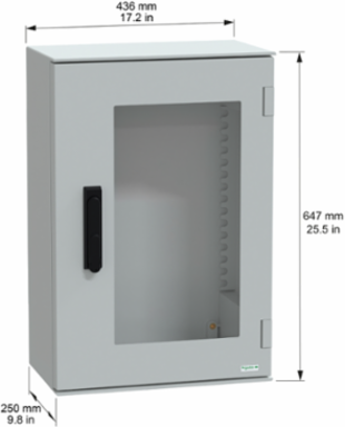 Thalassa PLM Wall Mounted Polyester Enclosure 647x436x250mm IP66 IK08 RAL 7035