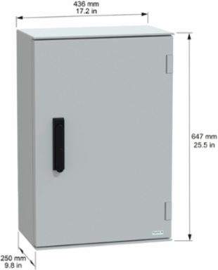 Wall Mount Polyester Enclosure 647x436x250 mm IP66 IK10 RAL 7035