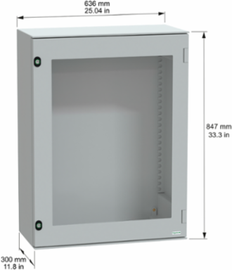Thalassa PLM Wall Mounted Polyester Enclosure, 847x636x300mm, IP66, IK08, RAL 7035