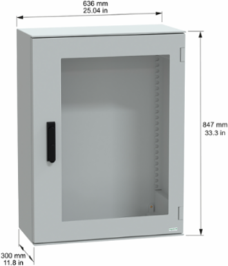 Thalassa PLM Wall-Mounted Polyester Enclosure, 847x636x300mm, IP66, IK08