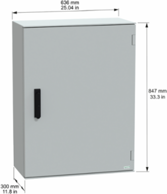 Wall Mounted Polyester Enclosure, 847x636x300mm, IP66, IK10, Gray RAL 7035
