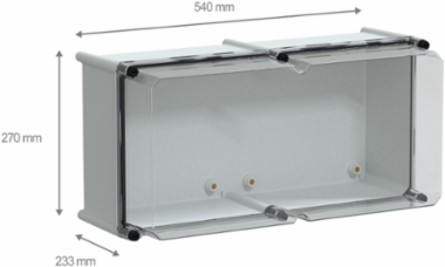 Polyester Insulating Modular Box, IP66, 27x54x23 cm, 960 C Fire Resistance