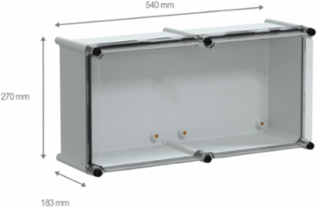 PLS Insulating Modular Box, 270x540x180 mm, IP66, Grey RAL 7035