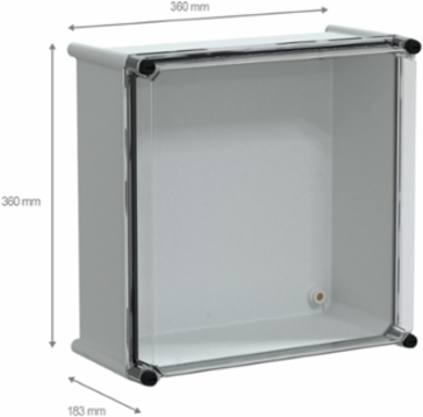 PLS Box, IP66, 36x36x18cm, Polycarbonate Cover, Wall Mounted