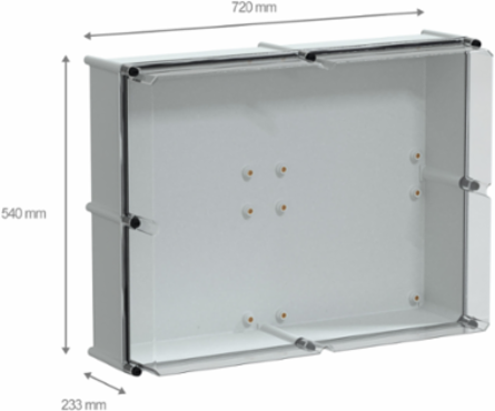 PLS Insulating Modular Box, 54x72x23cm, IP66, High Transparent Cover