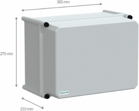 PLS Insulating Modular Box 27x36x23 cm, IP66, Polycarbonate Cover