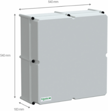 PLS box, polyester rear, opaque PC cover IP66 54x54x18cm
