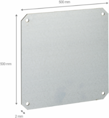 Metallic Mounting Plate 27x27cm, Galvanised Steel, 150 Kg Load
