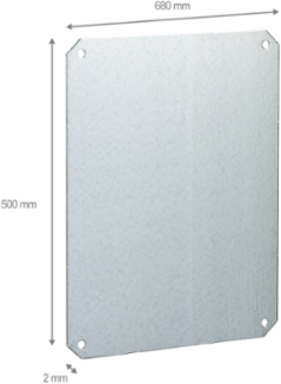 Metallic Mounting Plate 36 Inch x 72 Inch Galvanised Steel, 150 Kg Load