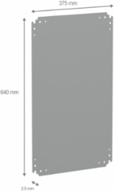 Metallic Mounting Plate for Thalassa PLA Enclosure 750x500mm, Galvanised Steel, 150 Kg Load
