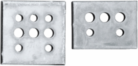 Wall Fixing and Union for 2 PLS Boxes, Steel, 60 mm x 90 mm x 130 mm, Set of 25