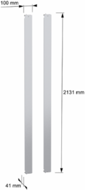 Side Plates Set for 19 Inch Fixed Rack, 2200 x 800 mm, Steel, Gray RAL 7035