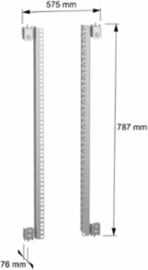 19 Inch Fixed Rack, 800 mm Width, 17 Units, Steel, Zinc Coated