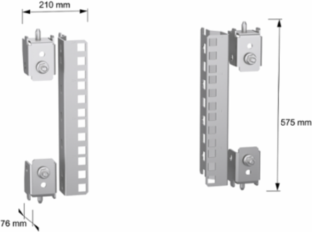 19 Inch Fixed Rack for Electronic Applications, 200 mm Width, Steel