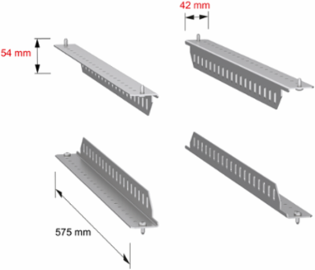 4 Support Brackets for 19 Inch Rack - 400 kg Load - Zinc Coated Steel