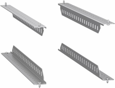 4 Support Brackets for 19 Inch Rack - 400 kg Load - Zinc Coated Steel